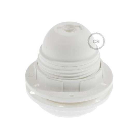 Double Ferrule Thermoplastic E26 light bulb socket - White