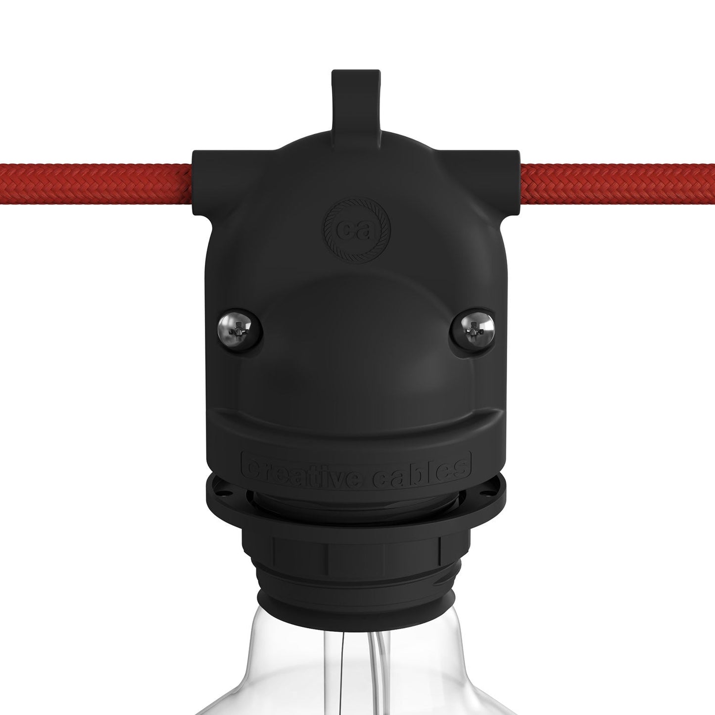 Eiva-2 - Portalampada per esterno a doppia uscita IP65 attacco E27 per sistema Modulair - Nero