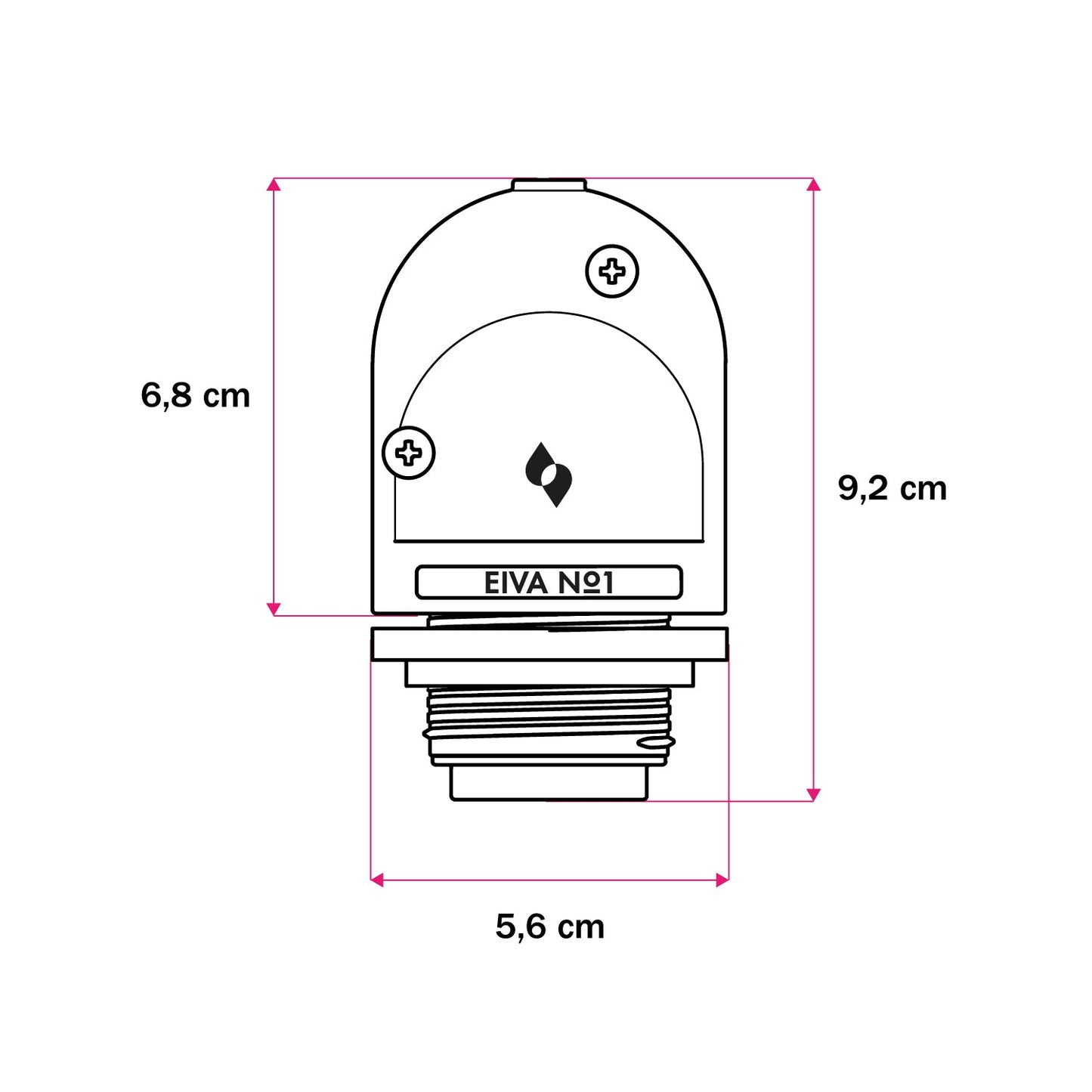 Eiva-1 - Portalampada per esterno E27 protezione IP65 per sistema Modulair - Nero