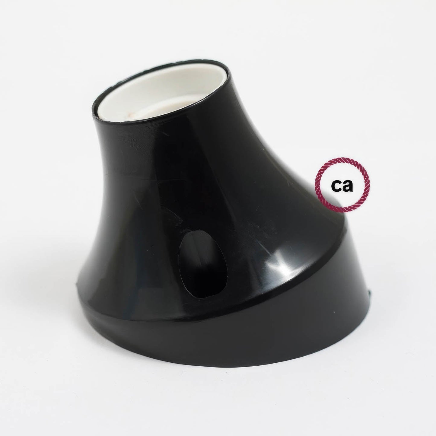 Portalampada 45° E27 a parete o soffitto in termoplastica - Nero