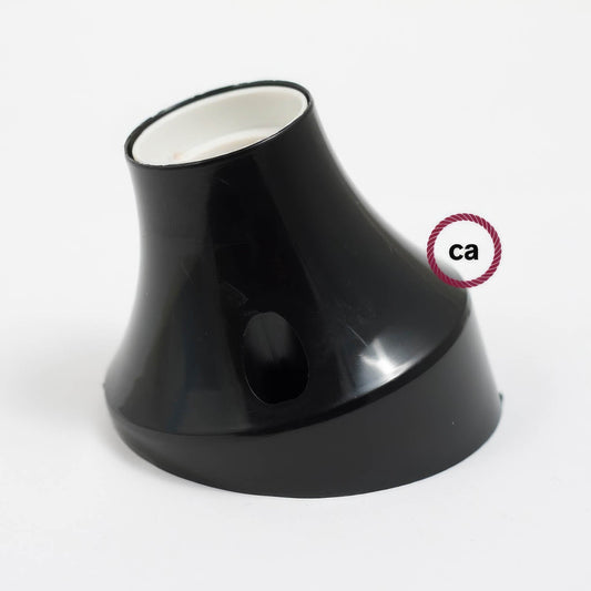 Portalampada 45° E27 a parete o soffitto in termoplastica - Nero