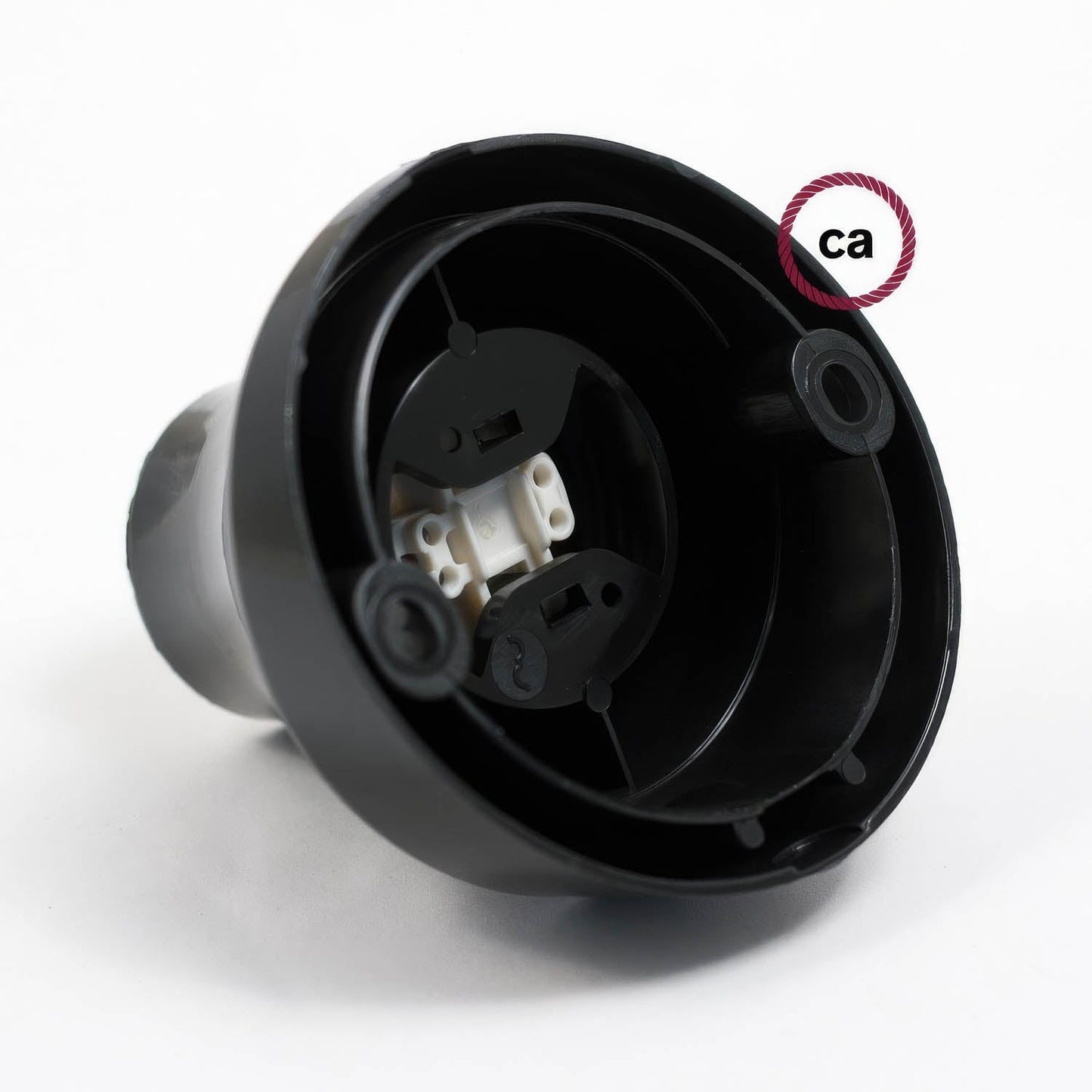 Portalampada 45° E27 a parete o soffitto in termoplastica - Nero