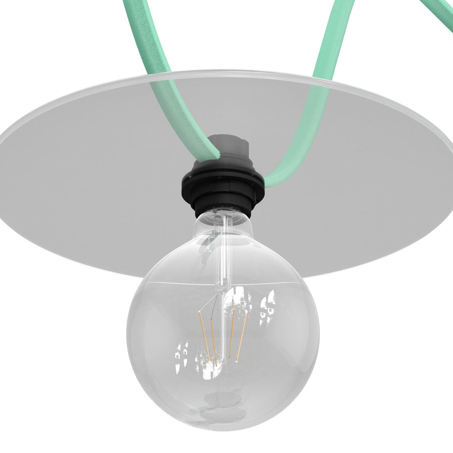 Kit Portalampada con doppia ghiera per paralume E27 e Sistema Catenaria Lumet in termoplastica nero