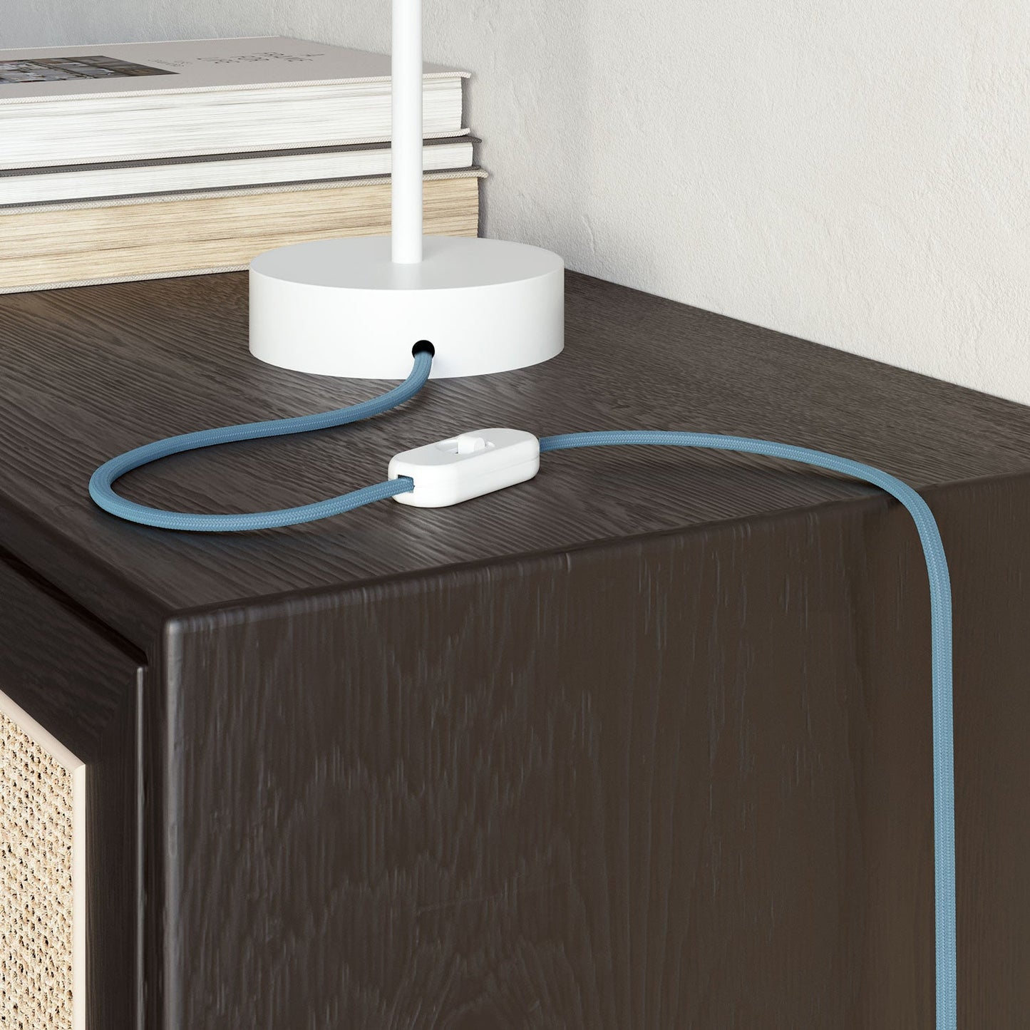 Cavo tessile piatto Azzurro Baby - PM17