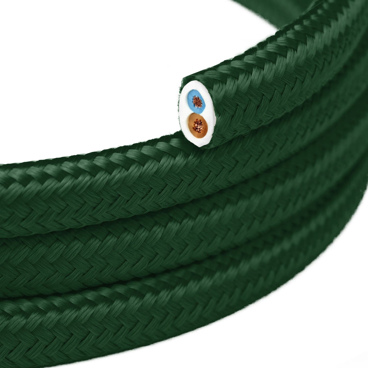 Cavo elettrico piatto Verde Bosco lucido - PM21