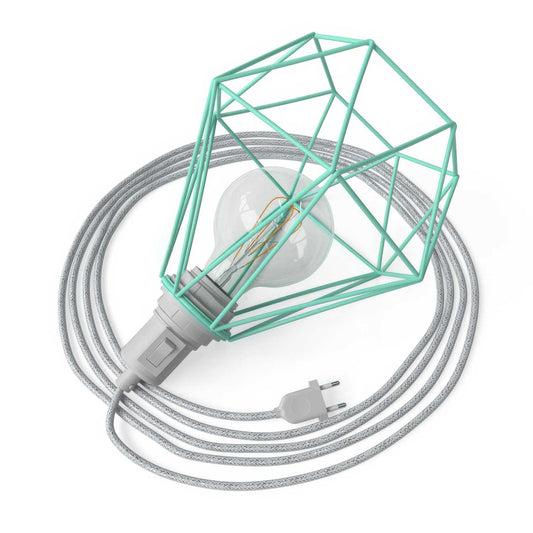 Table Snake - Lampada plug-in con paralume a gabbia Diamond - Turchese
