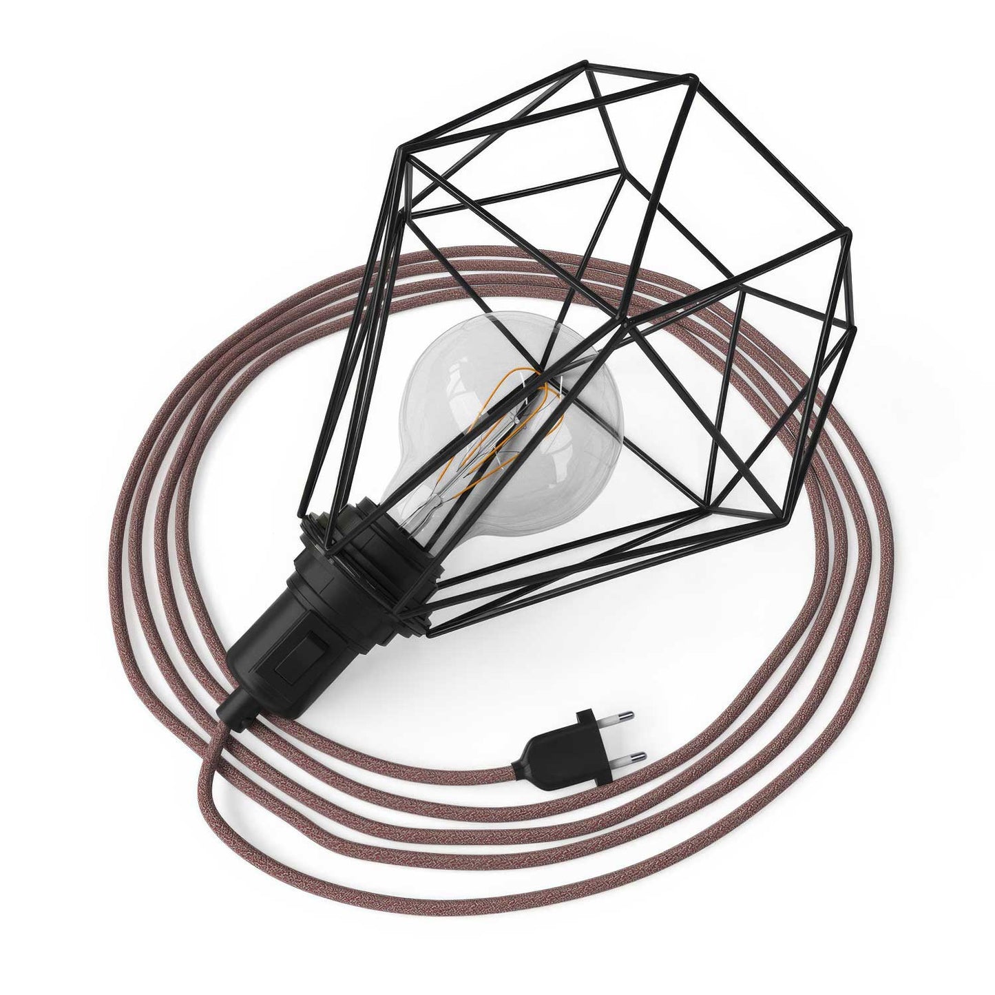 Table Snake - Lampada plug-in con paralume a gabbia Diamond - Nero