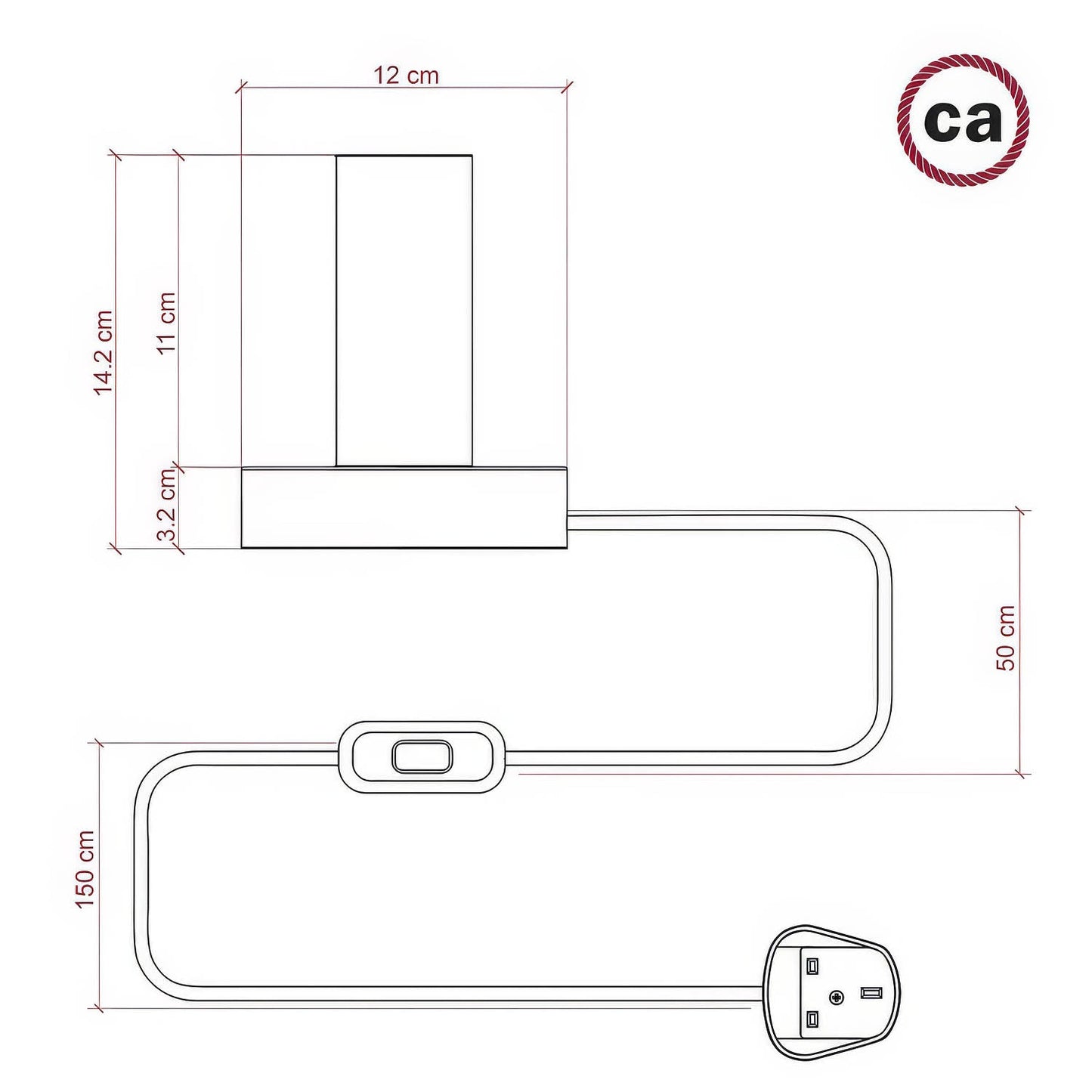 Posaluce - Lampada da tavolo in legno Large e spina UK - Neutro
