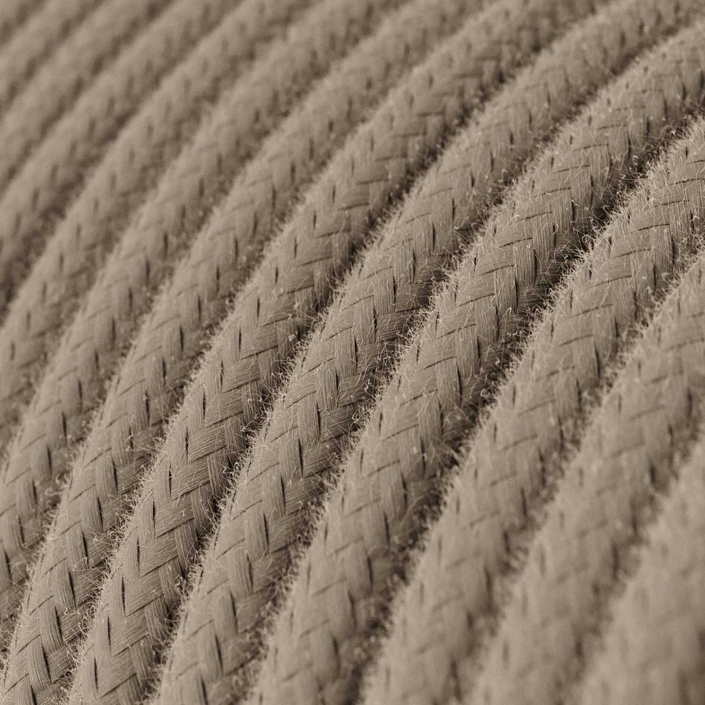 Cablaggio per lampada con cavo grigio tortora in cotone 1,80 m e spina UK