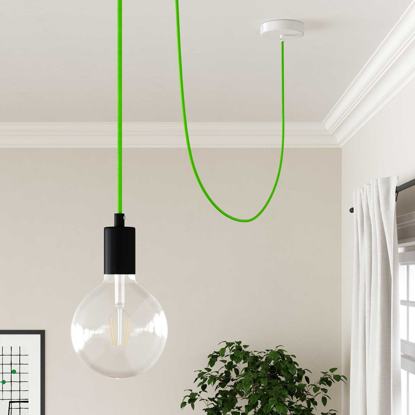 Cloth Covered Wire - Neon Green RF06 - UL Listed