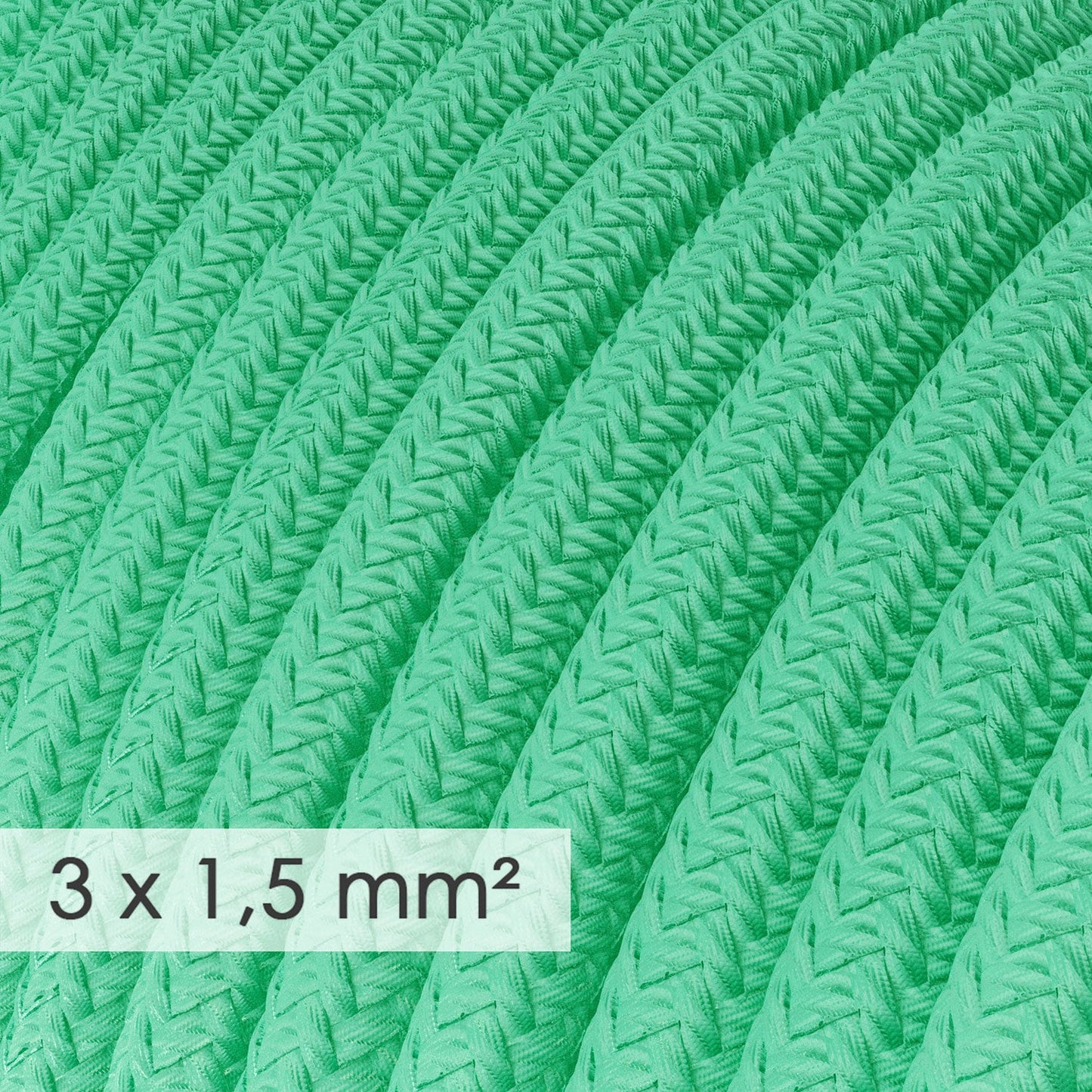 Cavo elettrico a larga sezione 3x1,50 rotondo - tessuto effetto seta Opale RH69