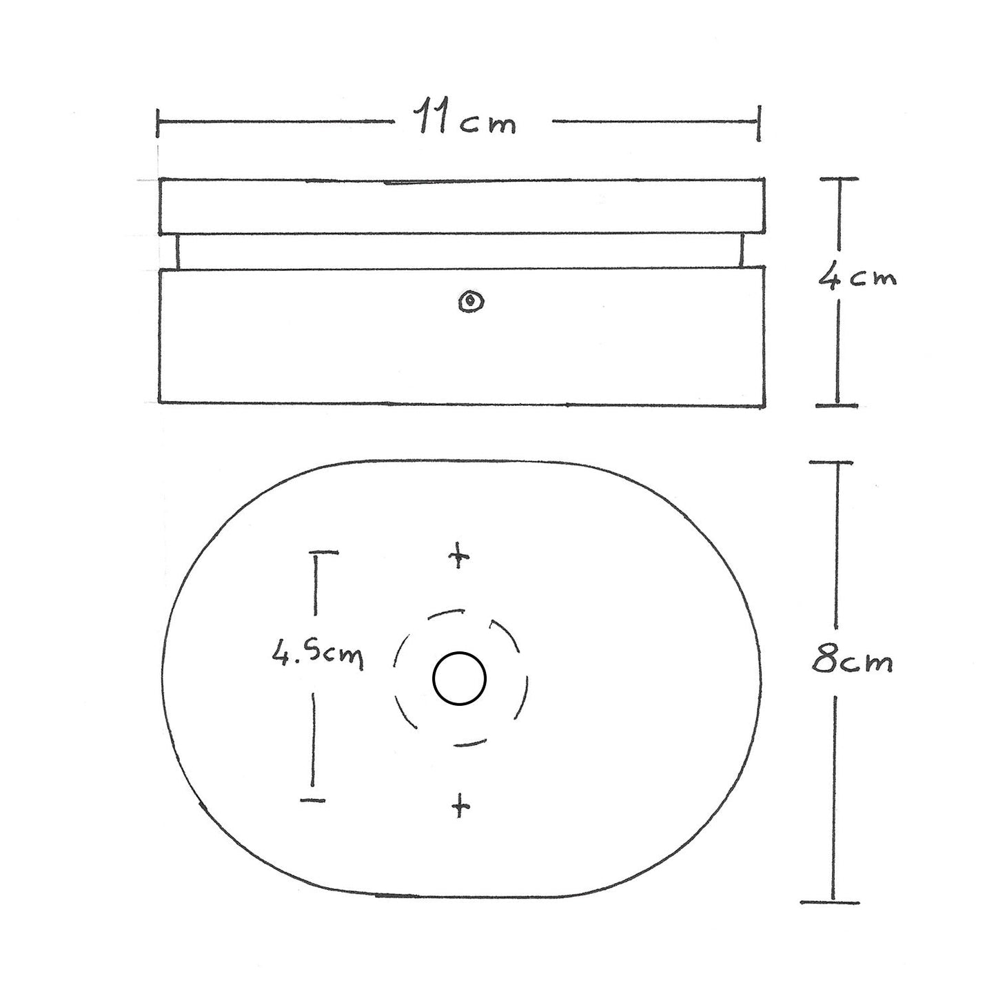Rosone ovale in legno con un foro centrale e 2 fori laterali per cavo per catenaria e sistema Filé. Made in Italy - Bianco