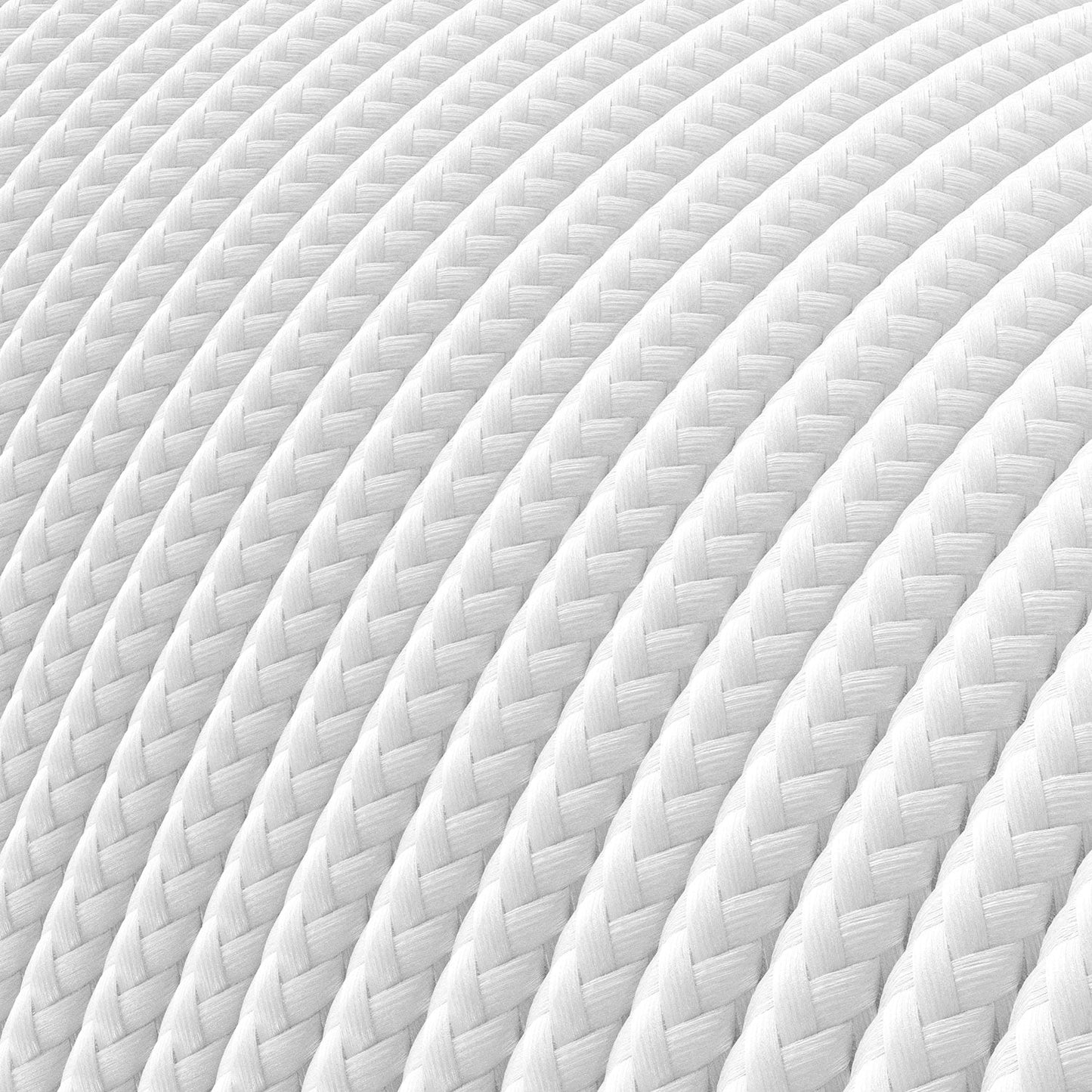 Extra Low Voltage power cable coated in silk effect fabric White RM01
