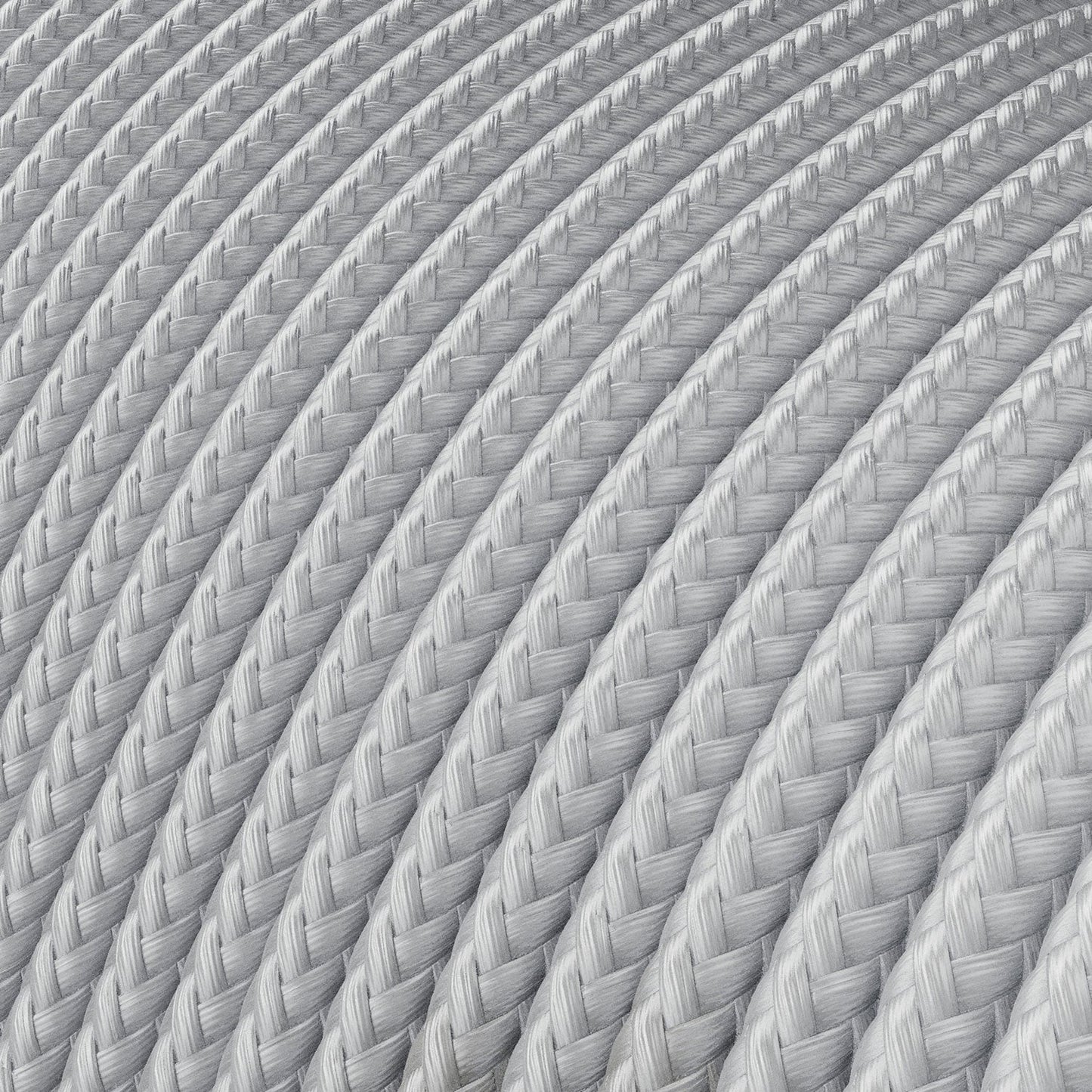 Extra Low Voltage power cable coated in silk effect fabric Silver RM02