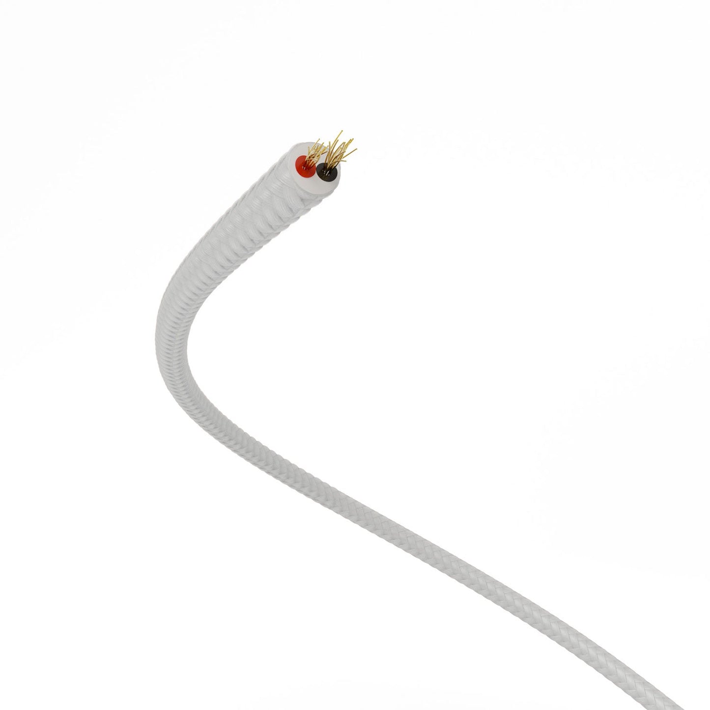Extra Low Voltage power cable coated in silk effect fabric Silver RM02