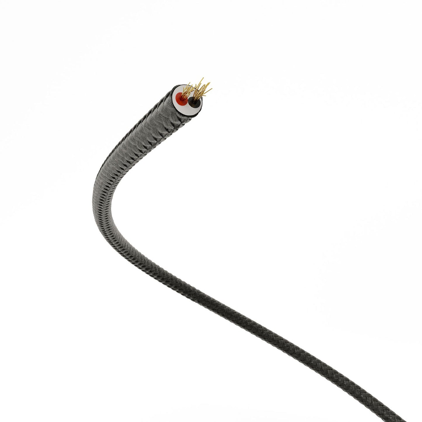 Extra Low Voltage power cable coated in silk effect fabric Black RM04
