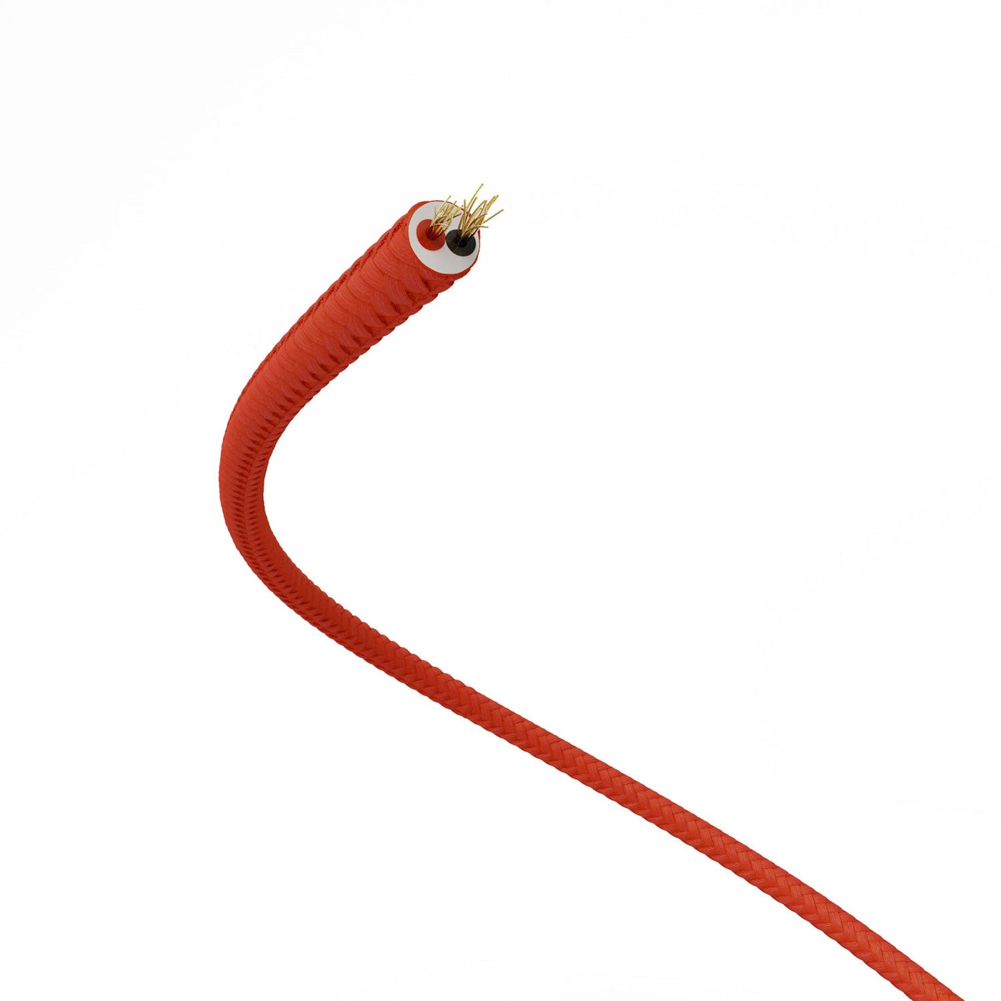Extra Low Voltage power cable coated in silk effect fabric Red RM09
