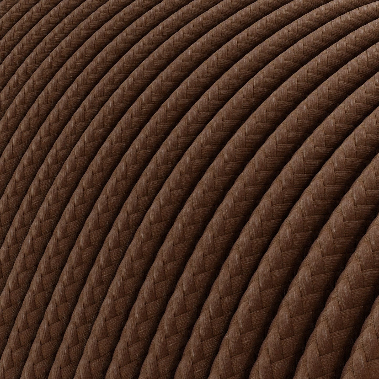 Extra Low Voltage power cable coated in silk effect fabric Brown RM13