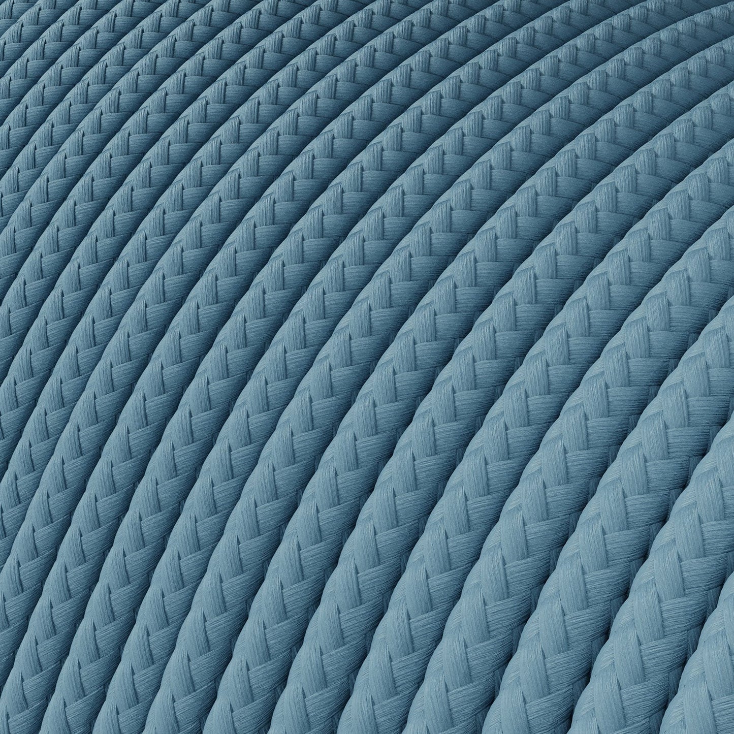 Extra Low Voltage power cable coated in silk effect fabric Light Blue RM17