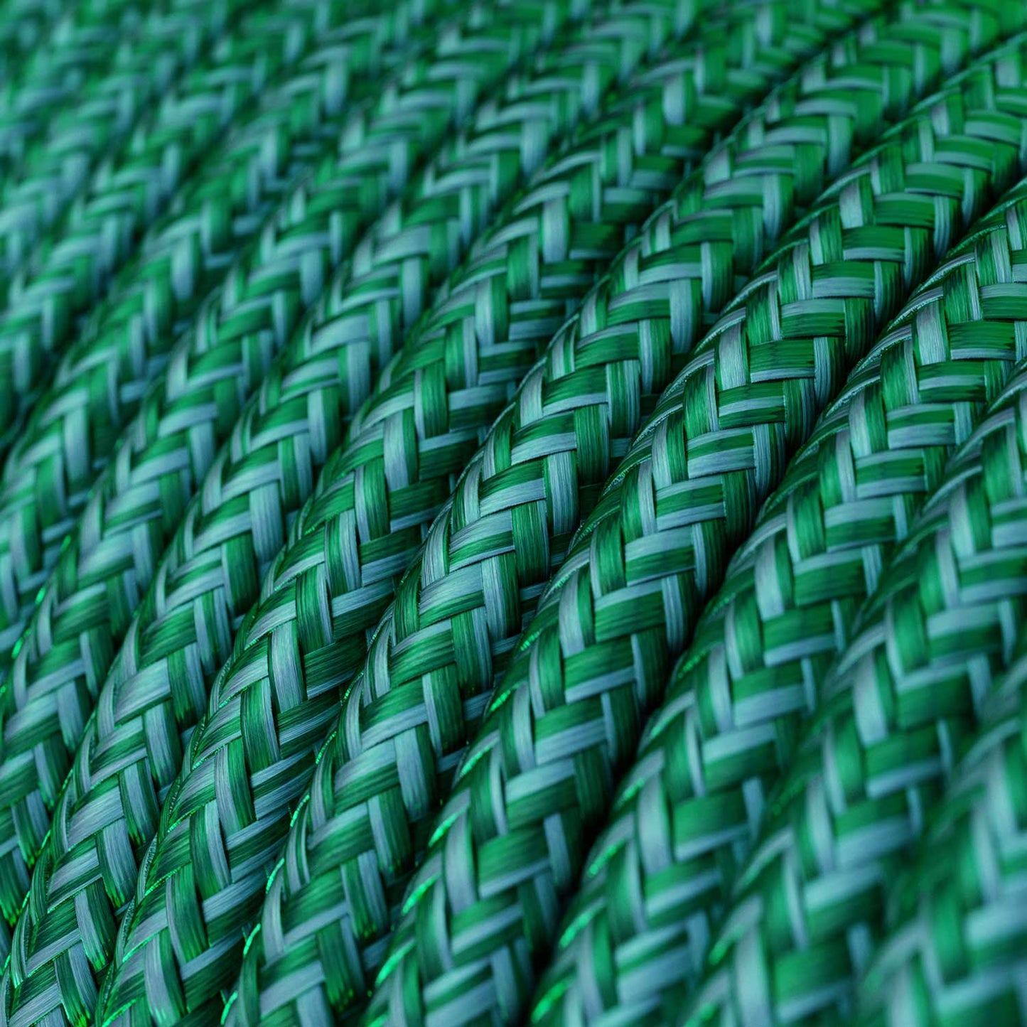 Cavo tessile colorato Verde Smeraldo - L'Originale Creative Cables, per valorizzare lampade e lampadari - RM33