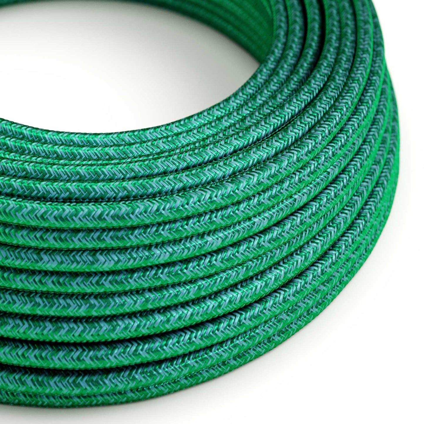Cavo tessile colorato Verde Smeraldo - L'Originale Creative Cables, per valorizzare lampade e lampadari - RM33