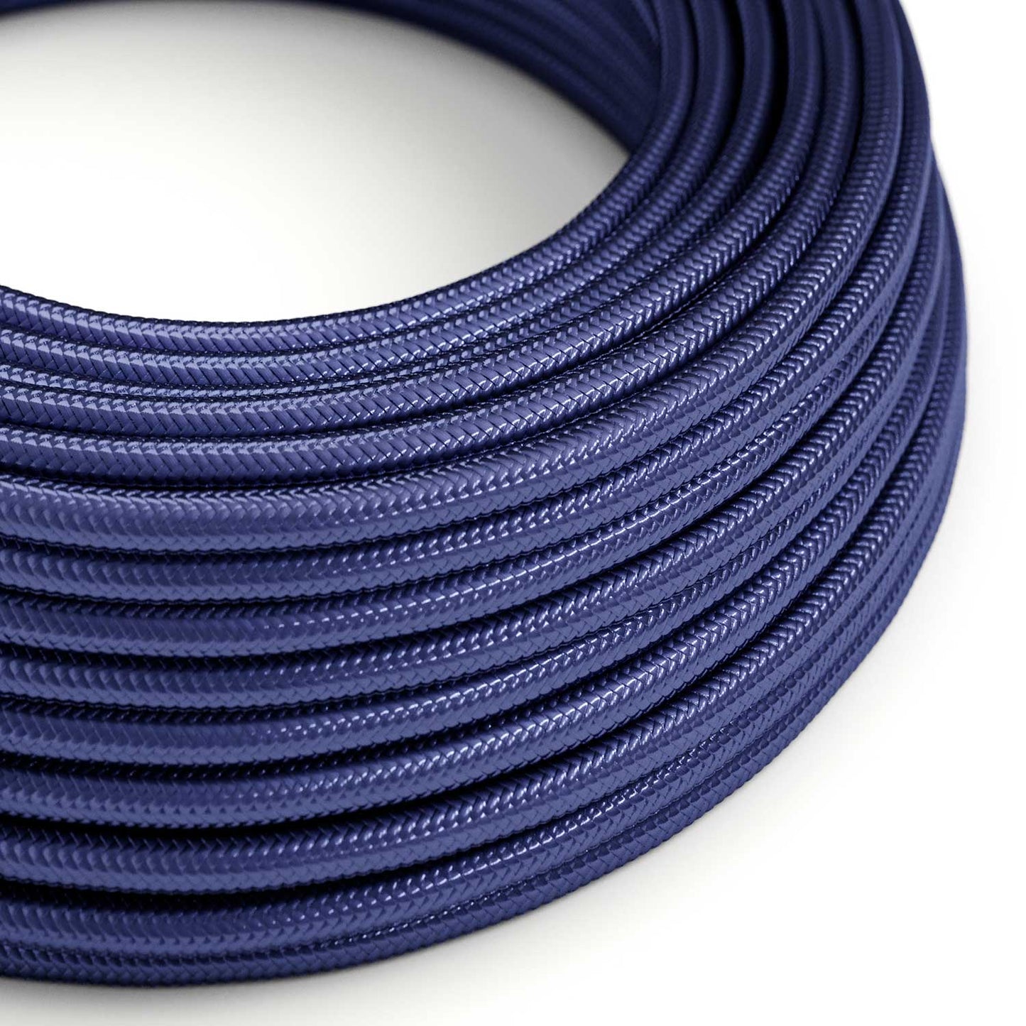 Filo elettrico ricoperto in tessuto lucido Blu Zaffiro - L'Originale Creative Cables, ottimo per lampade moderne - RM34