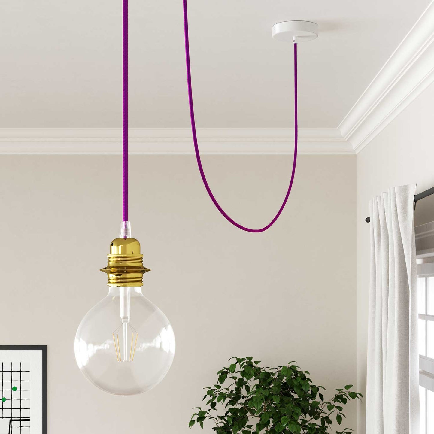Cloth Covered Wire - Glossy Ultraviolet RM35 - UL Listed