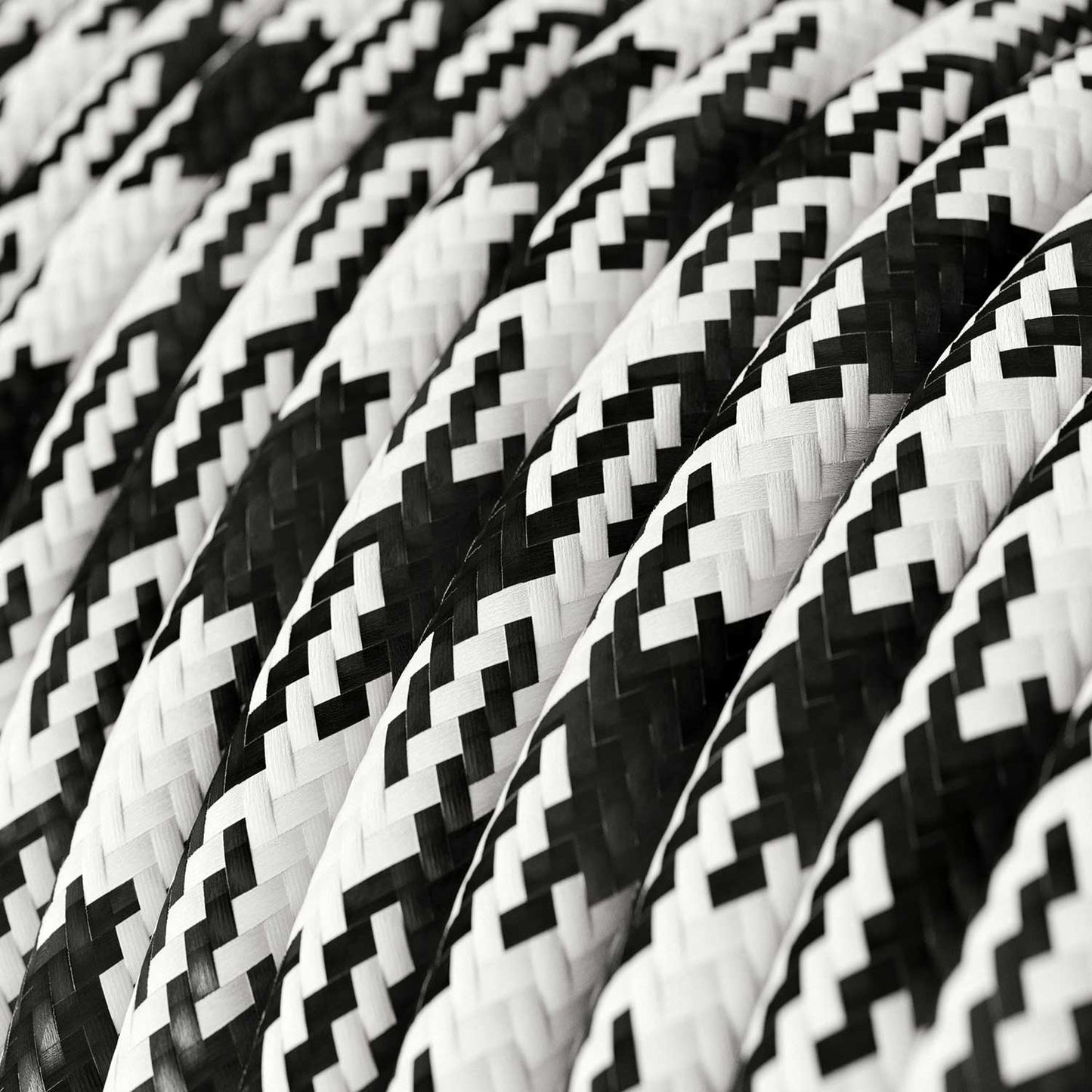 Cloth Covered Wire - Black & White Houndstooth RP04 - UL Listed
