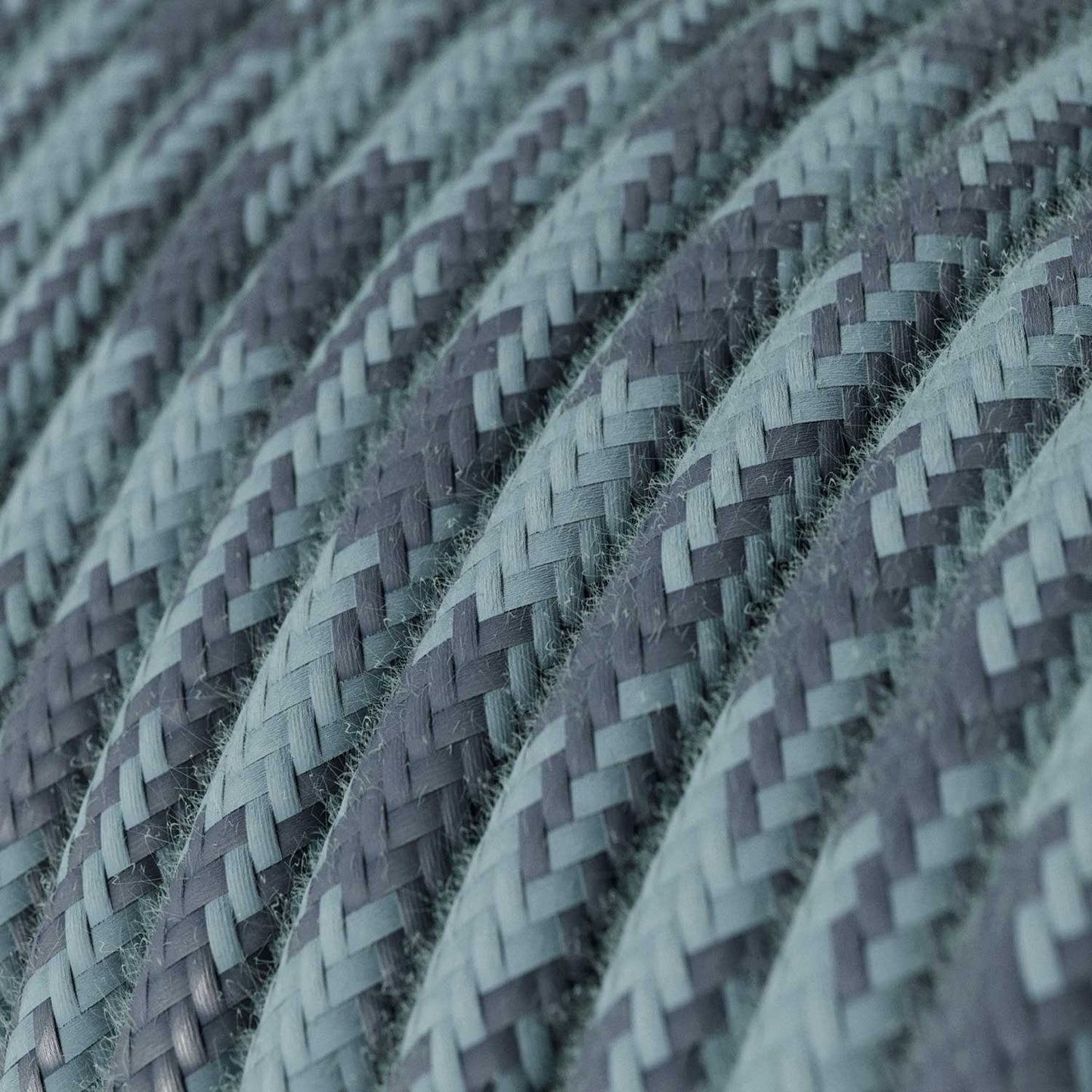 Cloth Covered Wire - Blue Cotton Houndstooth RP25 - UL Listed