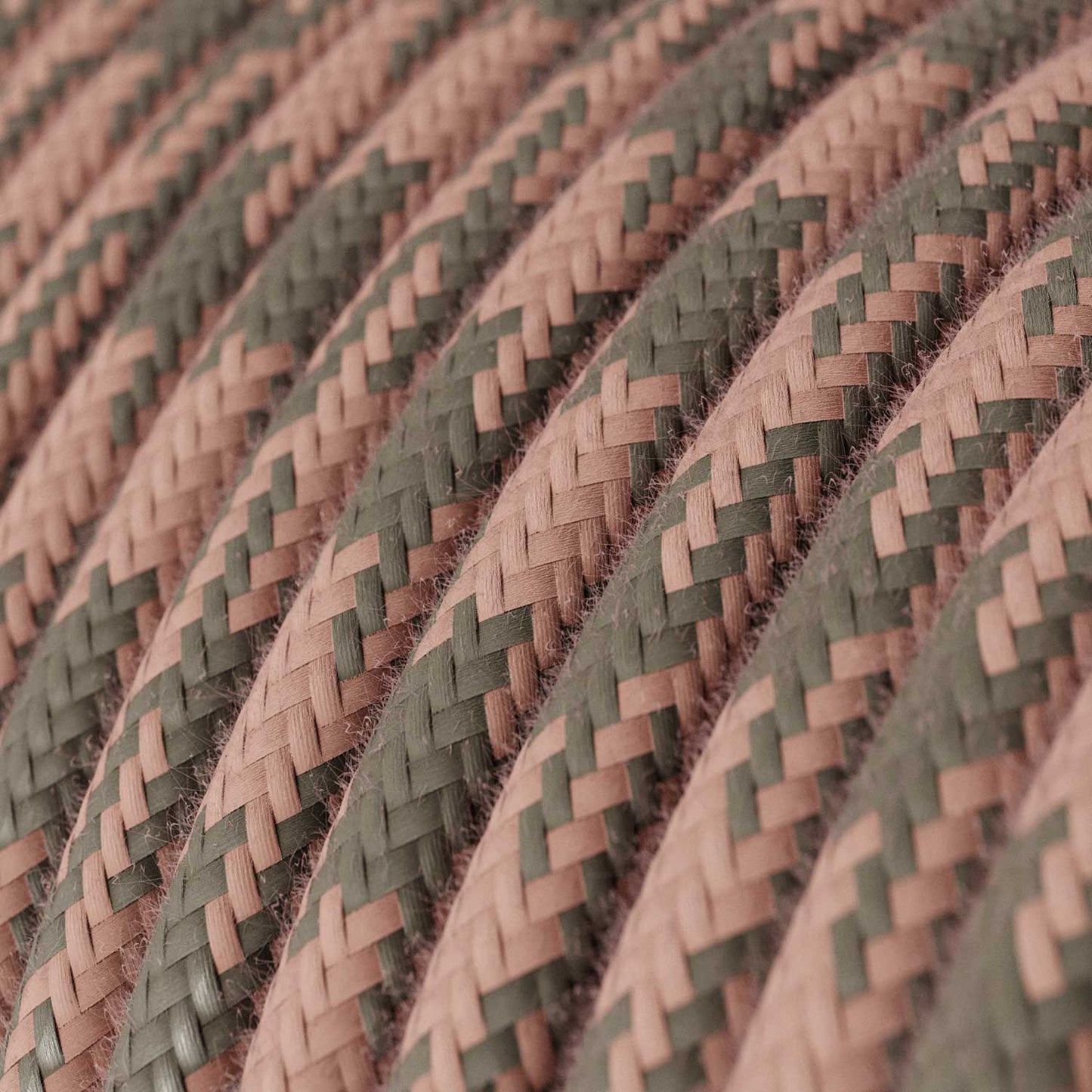 Cloth Covered Wire - Pink & Gray Cotton Houndstooth RP26 - UL Listed