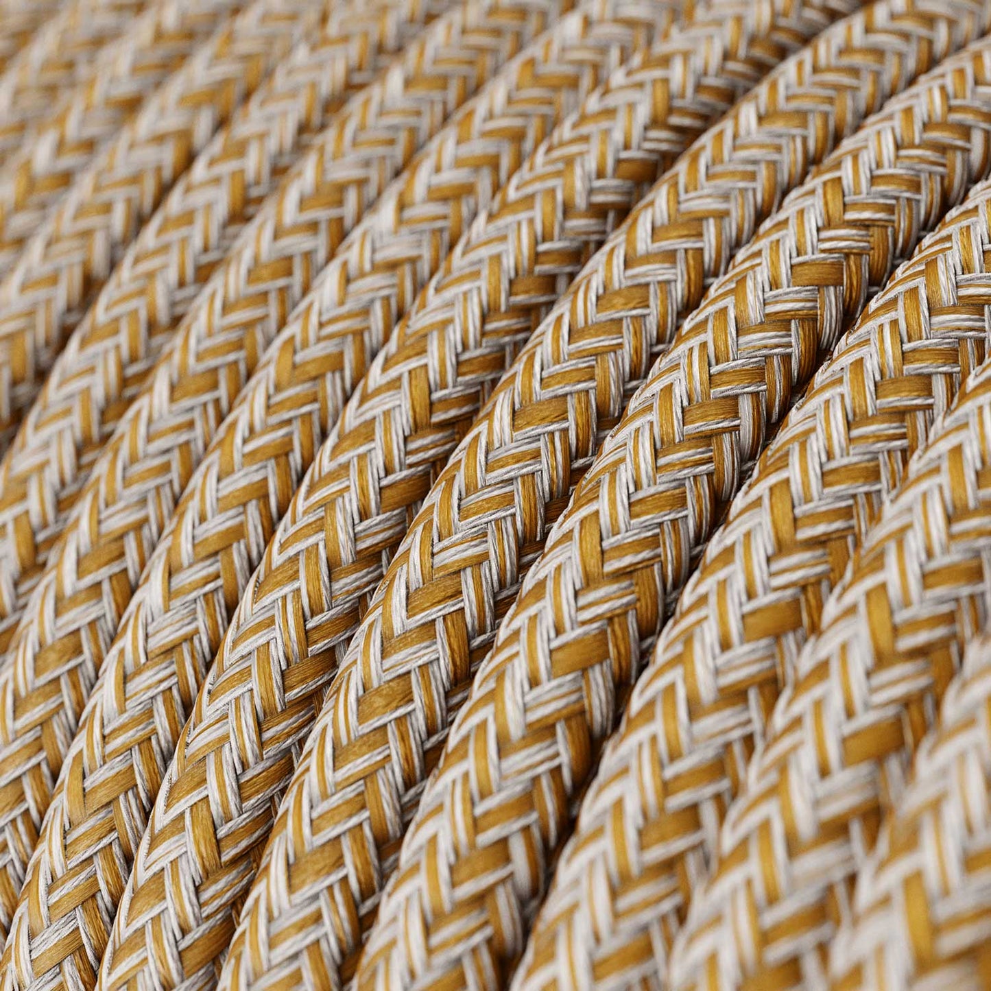 Cloth Covered Wire - Brown Glitter Cotton & Natural Linen Tweed RS82 - UL Listed