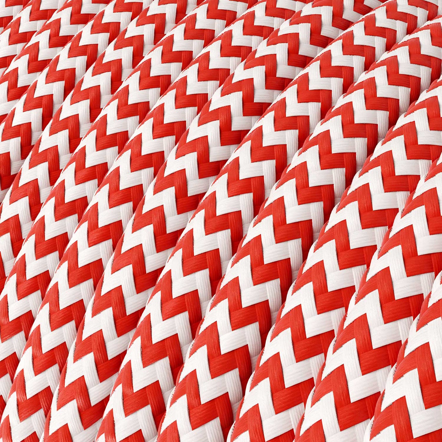 Cloth Covered Wire - Red & White Chevron RZ09 - UL Listed