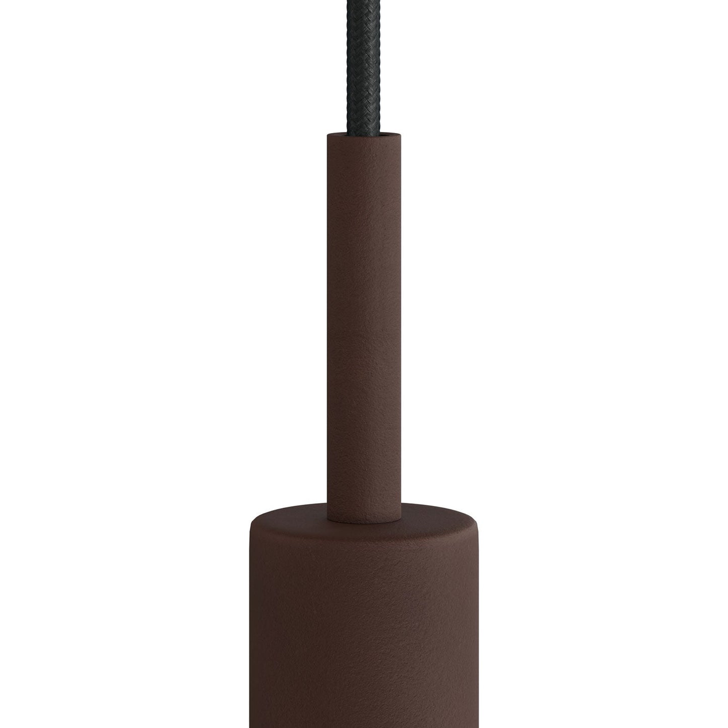 Serracavo cilindrico in metallo lunghezza 7 cm completo di tige, dado e rondella - Ruggine scura verniciata