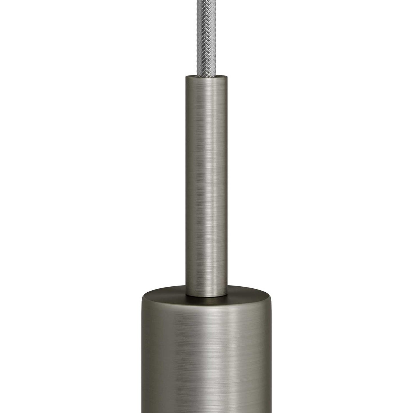 Serracavo cilindrico in metallo lunghezza 7 cm completo di tige, dado e rondella - Titanio satinato