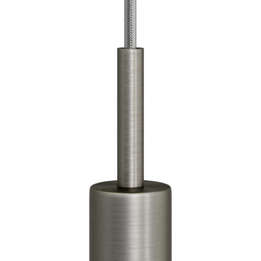 Serracavo cilindrico in metallo lunghezza 7 cm completo di tige, dado e rondella - Titanio satinato