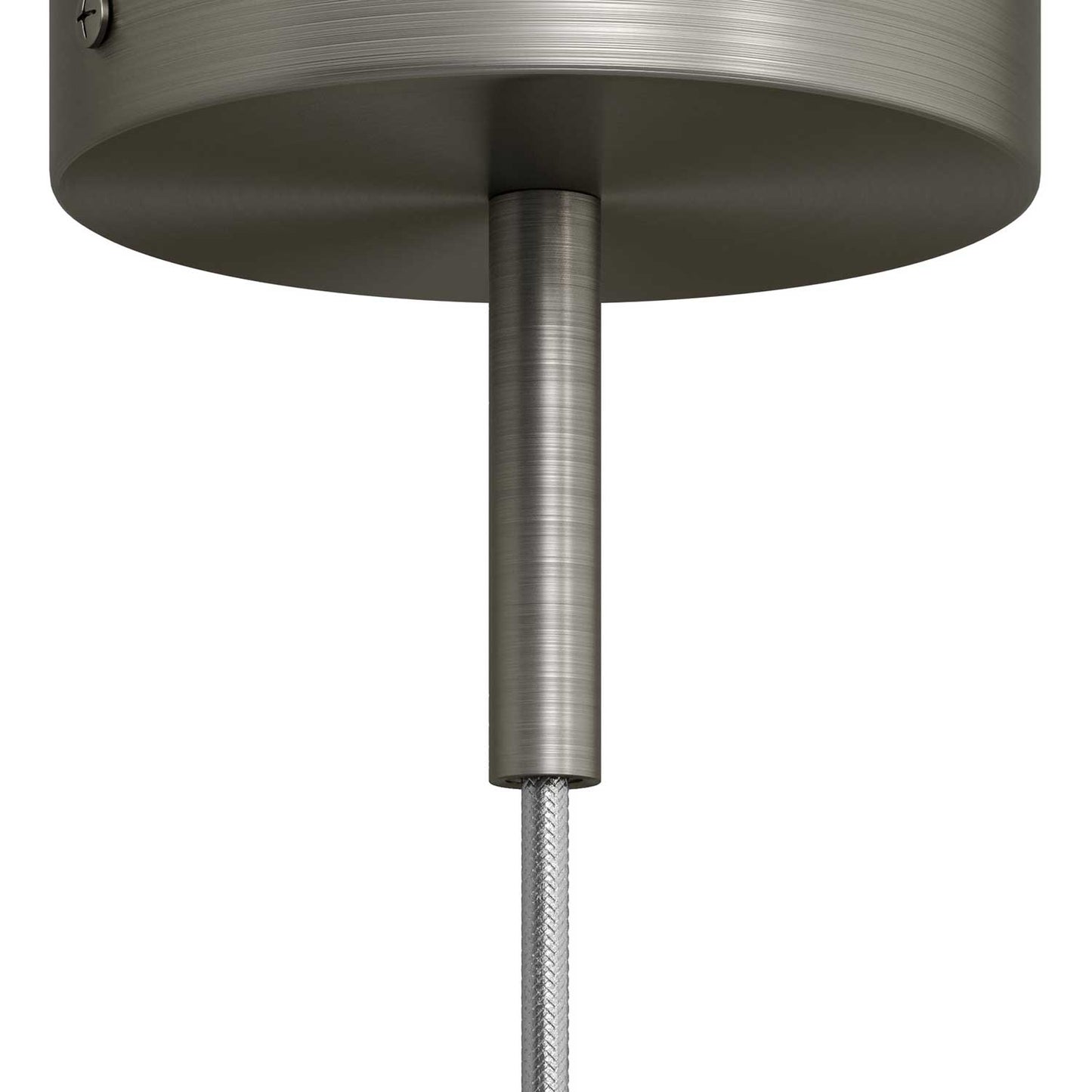 Serracavo cilindrico in metallo lunghezza 7 cm completo di tige, dado e rondella - Titanio satinato
