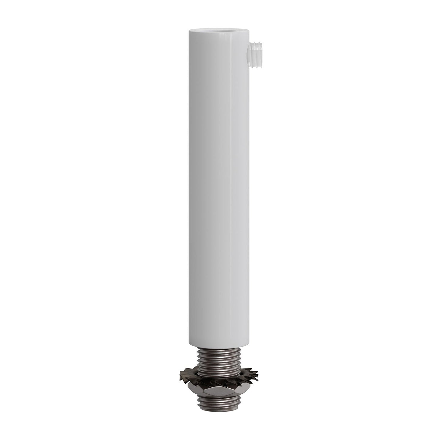 Serracavo cilindrico in metallo lunghezza 7 cm completo di tige, dado e rondella - Bianco
