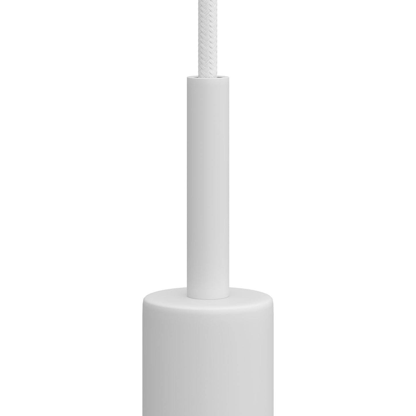 Serracavo cilindrico in metallo lunghezza 7 cm completo di tige, dado e rondella - Bianco