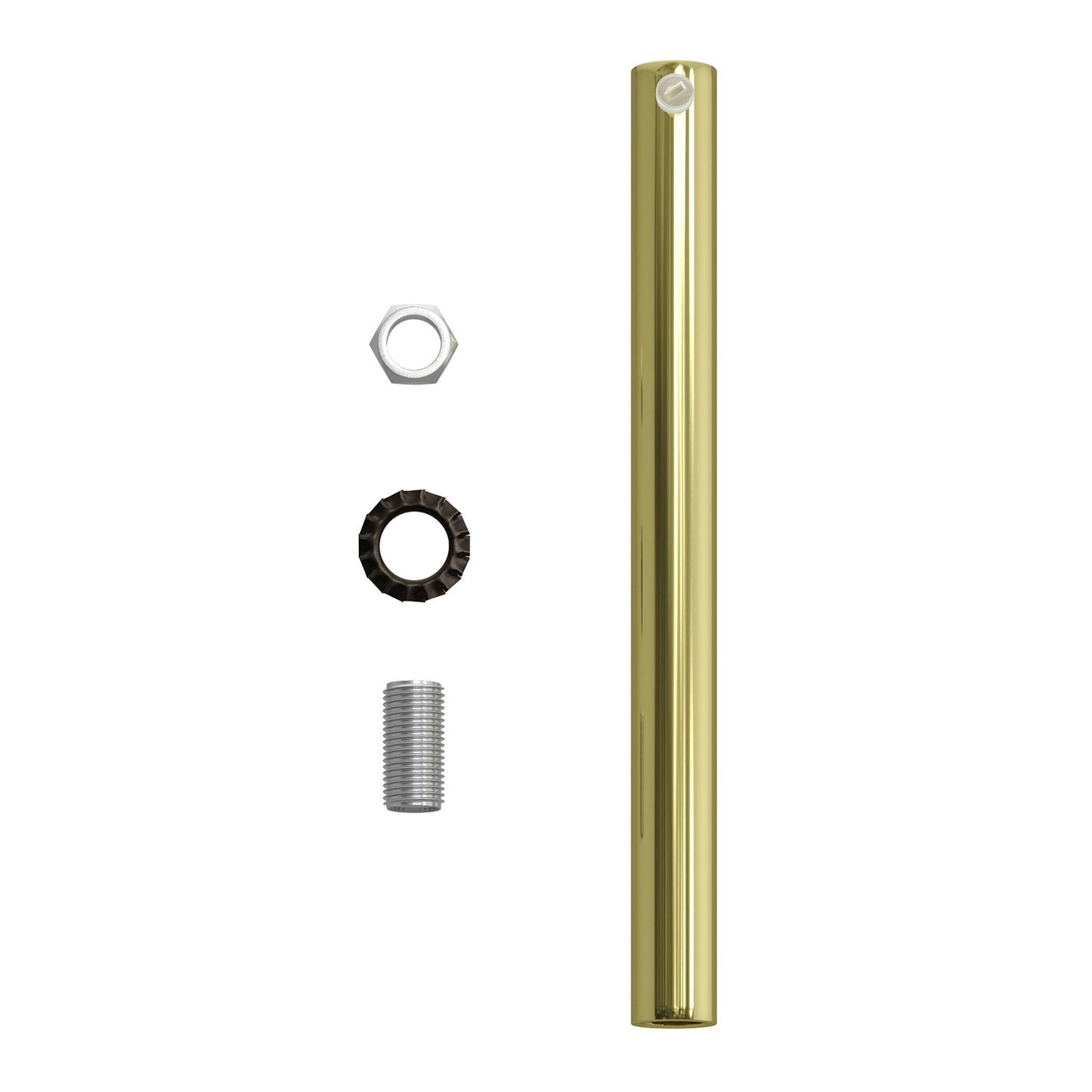 Serracavo cilindrico in metallo lunghezza 15 cm completo di tige, dado e rondella - Ottone