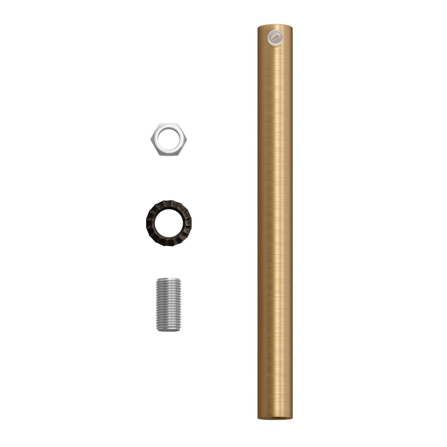 Serracavo cilindrico in metallo lunghezza 15 cm completo di tige, dado e rondella - Bronzo satinato