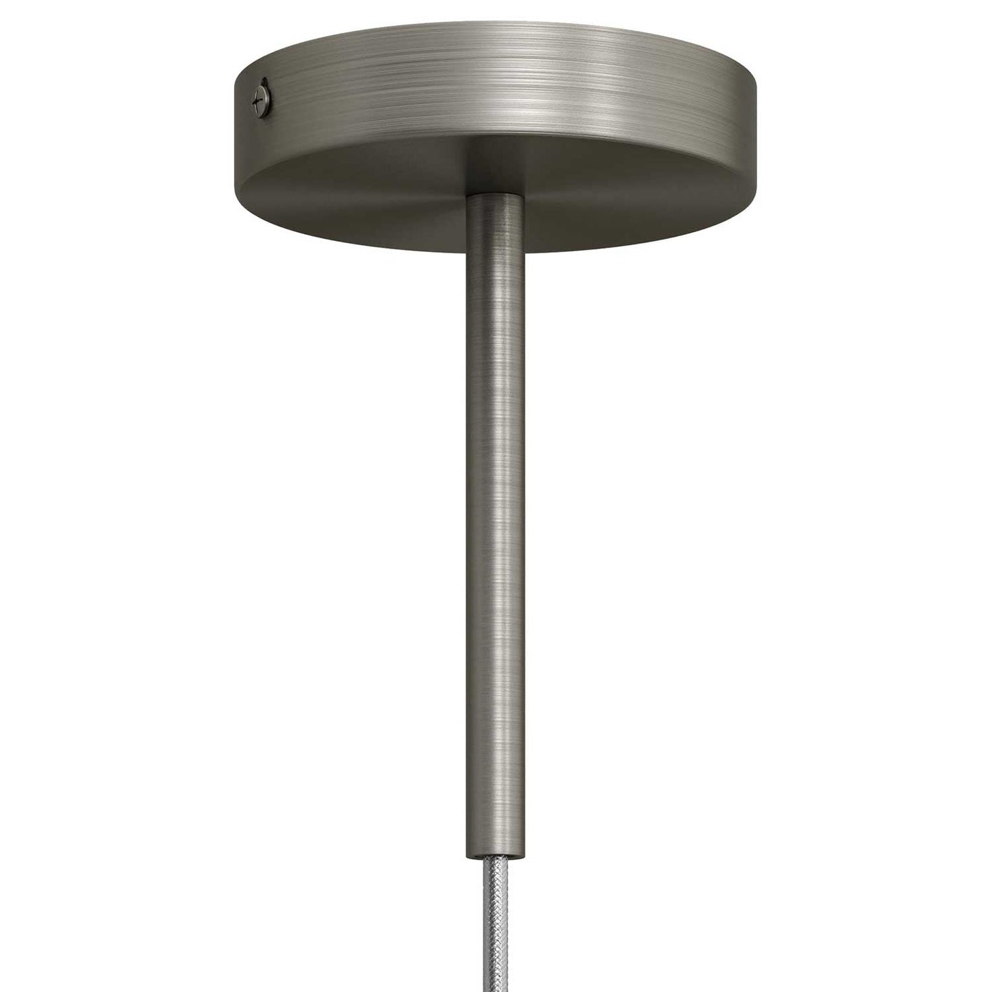 Serracavo cilindrico in metallo lunghezza 15 cm completo di tige, dado e rondella - Titanio satinato