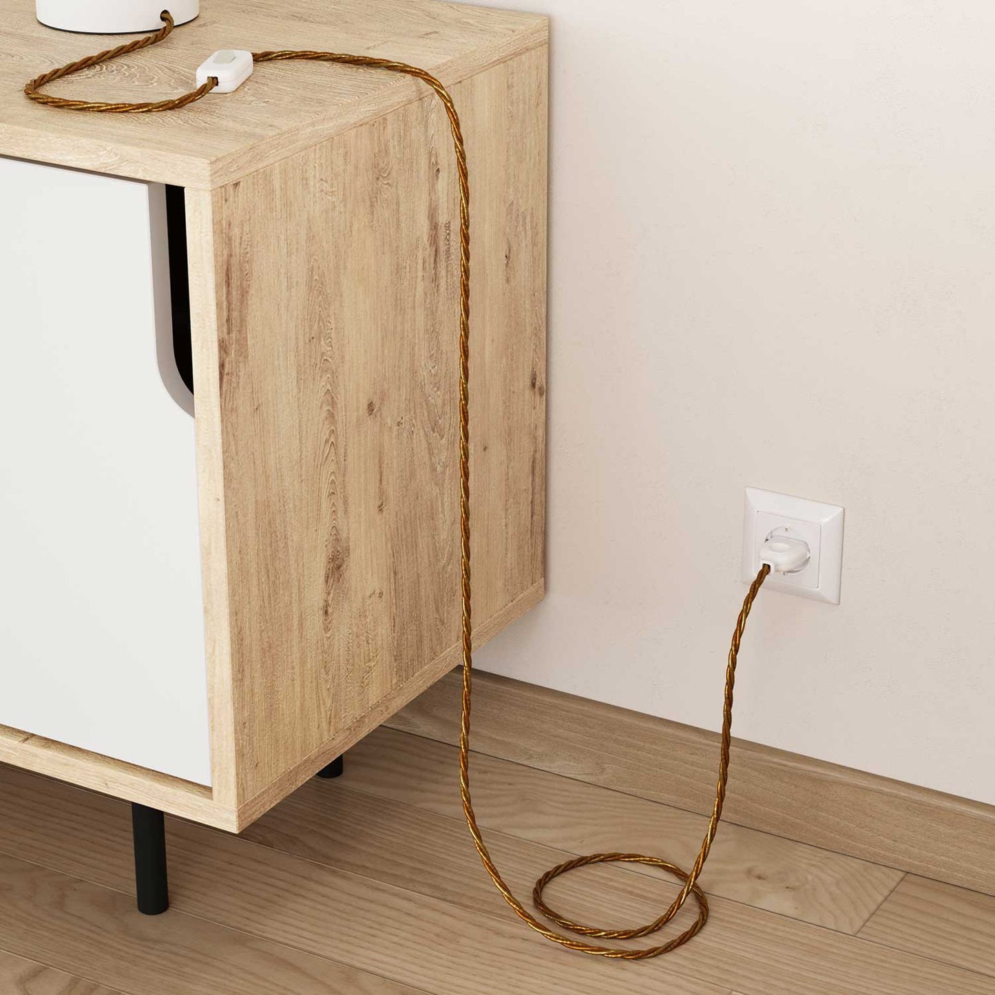 Corda elettrica in tessuto Borbone - L'Originale Creative Cables, adatto per impianti a vista di design - TG03