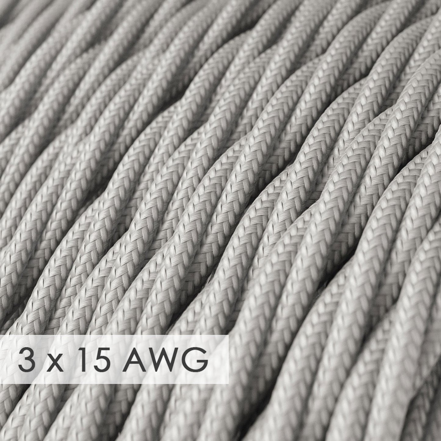 Extension Cord - Twisted Silver Rayon TM02 - 15/3 AWG
