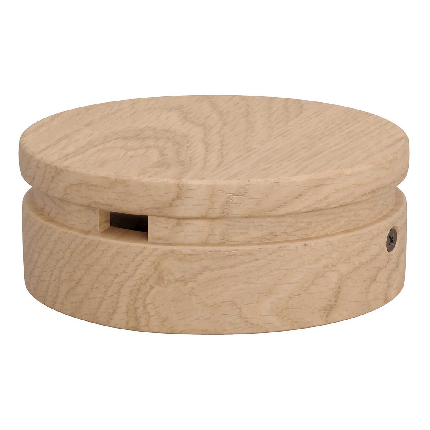Rosone in legno standard USA Ø 125 mm (5") con 2 fori laterali per cavo per catenaria e sistema Filé. Made in Italy - Neutro