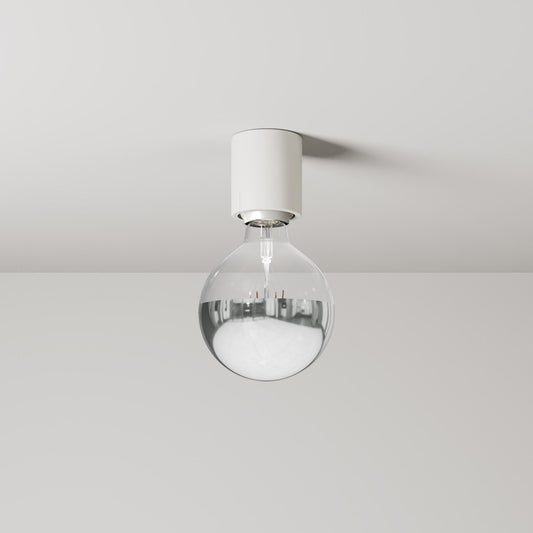 Applique with exposed light bulb and half silver sphere - IP44 Waterproof - IO
