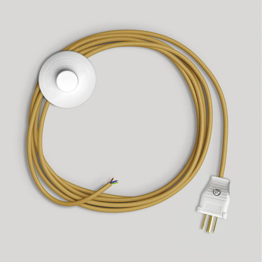 Cordset for lamp with bright mustard cable 10 ft