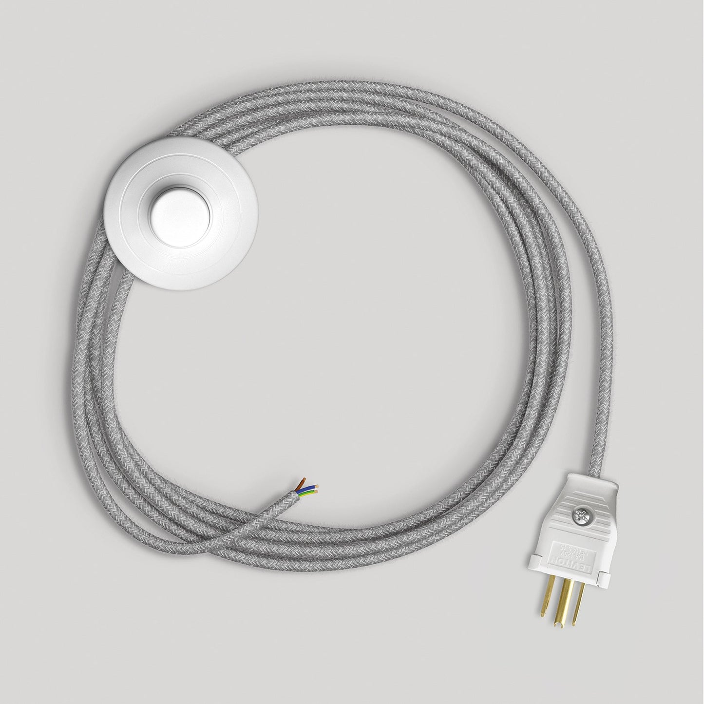 Cordset for lamp with grey linen cable 10 ft
