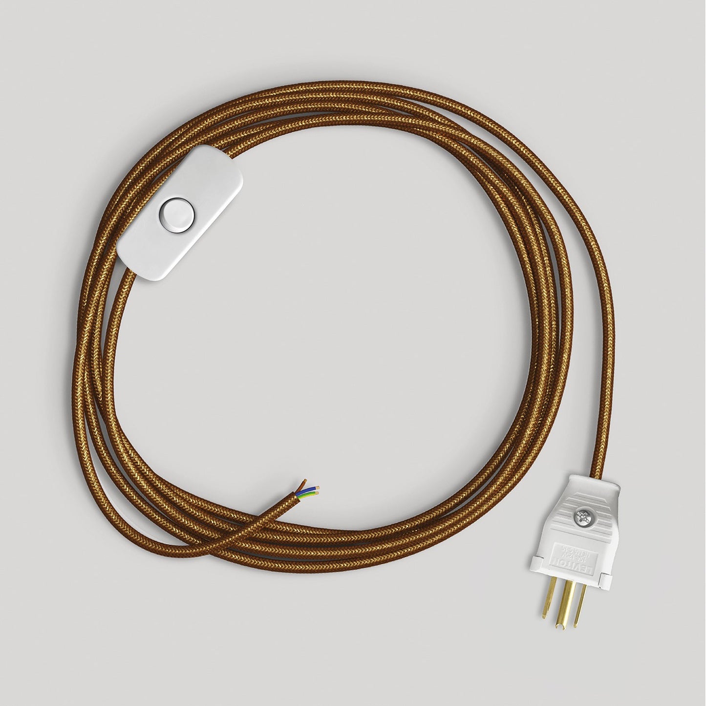 Cordset for lamp with polished and glittered copper cable 6 ft