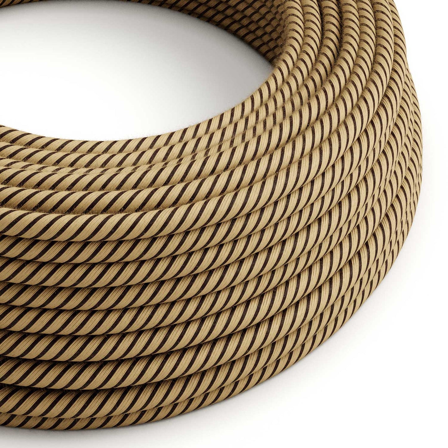 Cotton and Jute Tobacco Vertigo Textile Cable - The Original Creative-Cables - ERD21 round 2x0.75mm / 3x0.75mm
