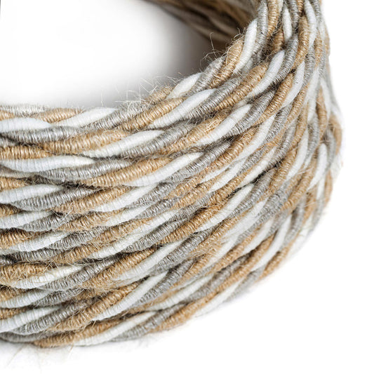 Cotton, Jute and Linen Country Textile Cable - The Original Creative-Cables - TN07 braided 3x0.75mm